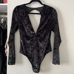 Victoria’s Secret Black Velvet Bodysuit